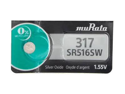 1 X Sony Murata Sr516sw 317 Silver Oxide Watch Battery 0% Mercury • $3.50