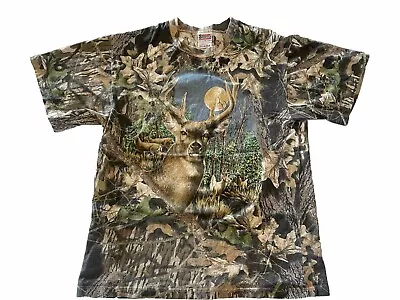 Vintage Sportex Proweight Advantage Mossy Oak  Whitetail Deer XL T Shirt • $29.95