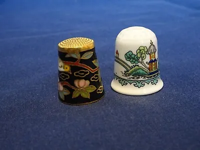 TWO THIMBLES - Cloisonné And Coalport Bone China • £1.50