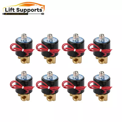 1/4  Npt 8 Pcs Brass Air Ride Suspension Valve Port Electric Solenoid 12V 150psi • $62.17