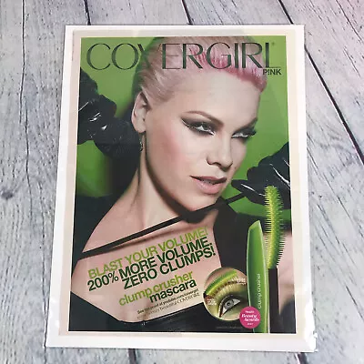 2013 Covergirl Print Ad Makeup Mascara Featuring Pink Magazine Page Paper • £9.96