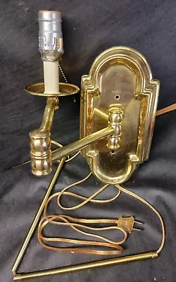 Vintage Swing Arm Adjustable Polished Brass Wall Sconce Light Fixture • $58