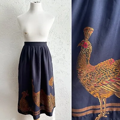 Vintage Navy Peacock Skirt Size 8 • $35