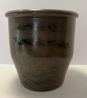 Richie & Hamilton Palatine WV Salt Glazed Stoneware Crock W/Cobalt Stencil NICE • $335