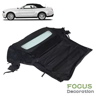 For 2005-2014 Ford Mustang Convertible Black Soft Top W/ Heated Glass Window • $210.60