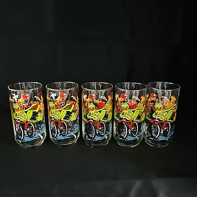 Lot Of 5 Kermit The Frog Great Muppet Caper McDonalds Collector Glasses 1981 Vtg • $39.98