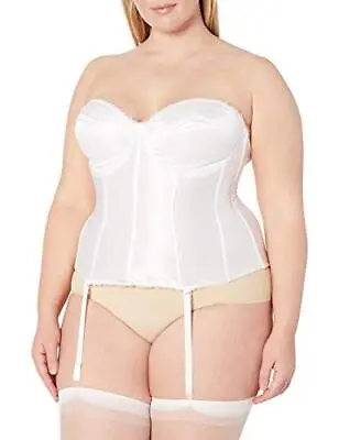 $7.99 • Buy Va Bien Womens Plus Size Smooth  Hourglass Bustier, White, 40DD
