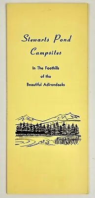 1970s Hadley NY Stewarts Pond Campsites Adirondacks Vintage Travel Brochure Map  • $12.99