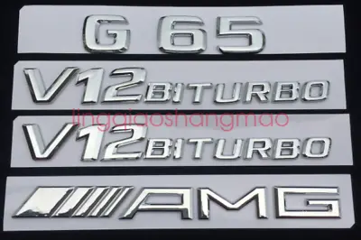  G65 + AMG + V12 BITURBO  Letters Trunk Embl Badge Sticker For Mercedes Benz G65 • $34.99