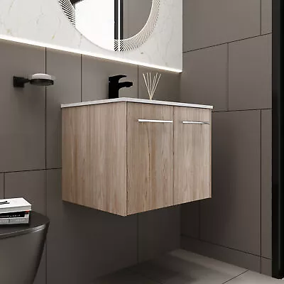 24 Inch Wooden Bathroom Vanity Cabinet Floating Wall Mounted With Sink 2Doors US • $316.99