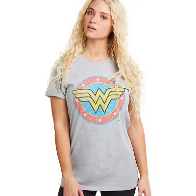 Official DC Comics Ladies Wonder Women Classic T-Shirt Grey Sizes S - XL • £13.99