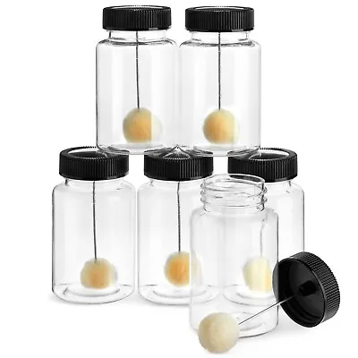 6-Pack Clear Bottle Wool Daubers With Ball Brush Plastic Empty Bottle 120 Ml • $13.19