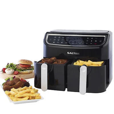Salter Dual Air Fryer With Thermometer Instant Meat Cooking Temperature Probe • £156.99