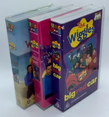 THE WIGGLES Big Red Car WIGGLE BAY Wiggly Party VHS Tapes 2000 - PAL AUS CODED • $43.95