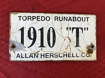 Vtg. Metal Sign Allan Herschell Co Torpedo Runabout 1910  T  Circus/Carnival?? • $49.99