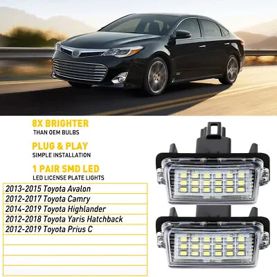 PURE WHITE License LED SMD Plate Light For Lamp Toyota Camry Avalon Highlander • $10.99