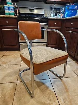 Lloyd Kem Weber Tubular Chrome Steel Cantilever Club Chair • $1299