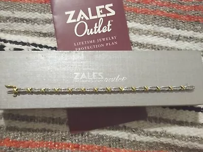 Zales Two Tone Tennis Bracelet 10k Gold 1 Carat Diamonds   • $1200