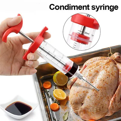 Meat Marinade Injector Cooking Needle Turkey Seasoning Flavor Syringe BBQ UK • £6.46
