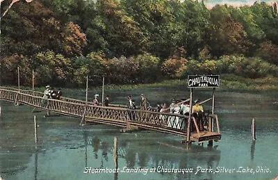 Silver Lake Ohio  Postcard Chautauqua  Park Steamboat Landing About 1915     C3 • $8.99