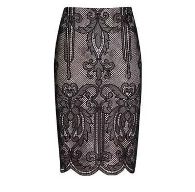£28.50 • Buy Reiss Elaine Black Lace Skirt UK 4 / 6