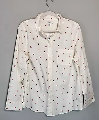 J. CREW NWT Buttondown Shirt | Size XL | Mini Apple Print | Neutral • $32