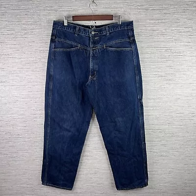 VINTAGE Girbaud Jeans Mens 36x32 Baggy Relaxed Y2K 2 Button Dark Wash Marithe • $58.88