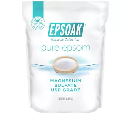 Epsoak Epsom Salt 19 Lb Resealable Bulk Bag Magnesium Sulfate USP. Unscented • $30.39