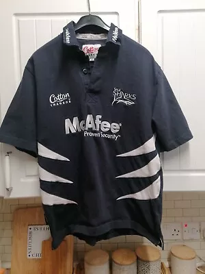 Sale Sharks Cotton Traders Rugby Union McAfee Jersey Shirt Cotton 2008/09 Medium • £29.99