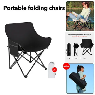 Portable Folding Beach Fishing Camping Deck Chair Outdoor Garden Lounger Seat UK • £15.03