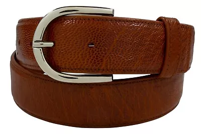 Genuine Handmade Cognac Smooth Ostrich Leather Belt (Made In U.S.A) • $69.99