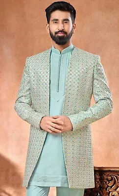 3 Pc Indian Mens Designer Wedding Bollywood Party Wear Traditional Jodhpuri Suit • $274.50