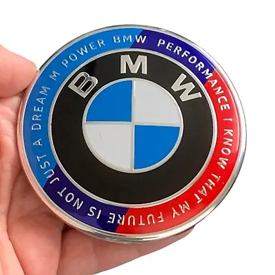 BMW 50th Anniversary Emblem Front Hood Or Rear Trunk 82mm Logo Badge • $9.99