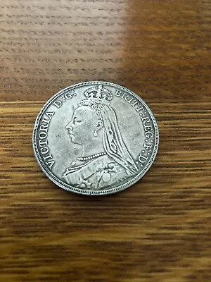 1889 Great Britain Silver Crown ~ Victoria Jubilee Head St George And The Dragon • $65