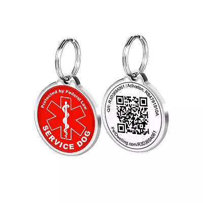 $9.99 • Buy Pet Dwelling Service Dog ID Tag-Online Profile-Scan Location-Instant Email Alert