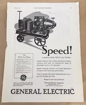 General Electric 1924 Orig Vintage Print Ad 1920s Tools WD-12 Arc Welder Machine • $6.50