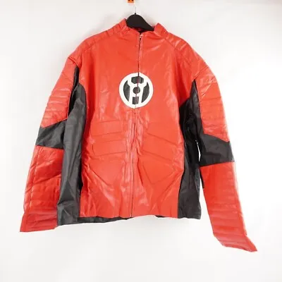 TLW Red Men's Genuine Leather Jacket RED BLACK THE LEATHER WEARERS MEN'S SZ 3XL • $71.99