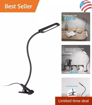 LED Desk Lamp - 3-Level Dimmable - Flexible Gooseneck - Extra-Long - 9W - Black • $59.99