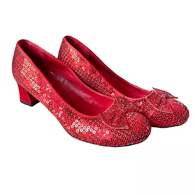 £27.08 • Buy Ellie Women’s 9 Red Sequin Cosplay Wizard Of Oz Round Toe Ruby Slippers Heels