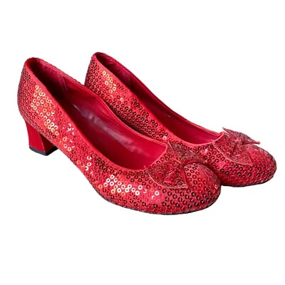 £27.08 • Buy Ellie Women’s 9 Red Sequin Cosplay Wizard Of Oz Round Toe Ruby Slippers Heels