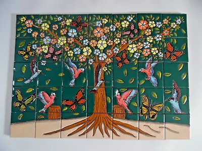 30  CERAMIC TILE MURAL Mexican Talavera Mosaic Hand Painted Backsplash • $239