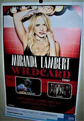 MIRANDA LAMBERT In Concert Show Poster WILDCARD Tour Denver Co Feb 1st 2020 COOL • $25