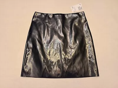 NWT Women Latex Faux Leather Miniskirt Clubwear Zipper Short Mini Skirt Size 4 • $17.99