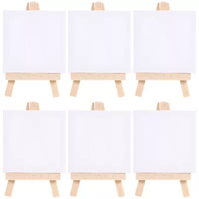 6 Mini Stretched Canvas Easel Set For Artwork And Photos • $14.36