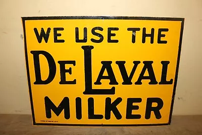 Vintage 1948 De Laval Milker Dairy Cow Farm Feed Seed 16  Embossed Metal Sign • $175