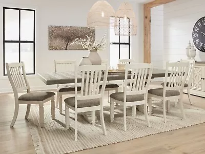 Traditional White Dining Room Furniture 9 Pieces Set W/  Rect Table Chairs IC1G • $2094.86