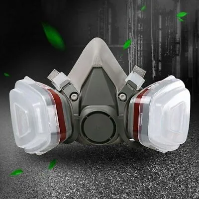 Gas Mask 7 In 1 Half Face Chemical Spray Painting Respirator Vapour 6200 Masks • £9.92