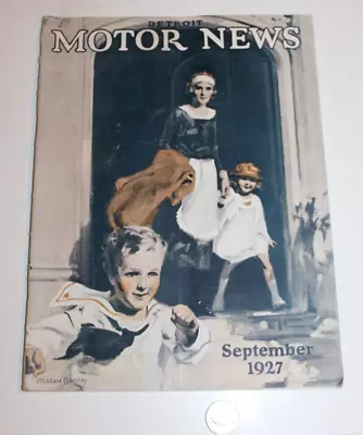 RARE Detroit Motor News September 1927 McClelland Barclay Cover Gas Oil Car Ads • $29.99