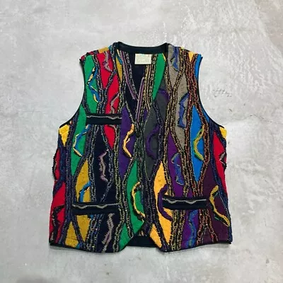 COOGI Vest Sweater 3D Knit Vintage Gilet 90s Size S • $123.58