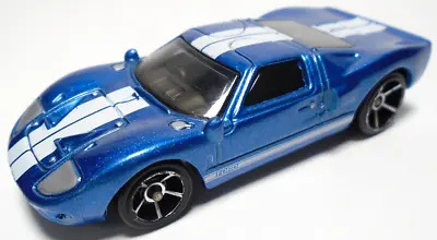 1999 Hot Wheels Ford Gt-40 Blue 1:64 Diecast 2 7/8  Car With White Stripes • $10.99